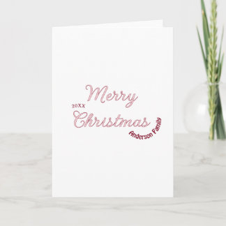 vrolijk kerstfeest roze familienaam 20xx pastel mo kaart