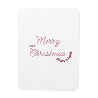 vrolijk kerstfeest roze familienaam 20xx pastel mo magneet