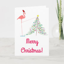 vrolijk kerstfeest! - Roze flamingo silhouet