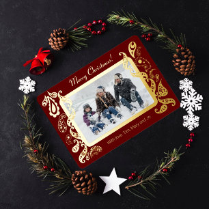 Vrolijk kerstfeest - roze gouden decoraties folie feestdagenkaart