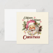 Vrolijk Kerstfeest - Roze Kerstman (Voorkant / Achterkant)