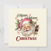 Vrolijk Kerstfeest - Roze Kerstman (Voorkant)