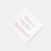 Vrolijk kerstfeest | Roze typografie Servet (Hoek)