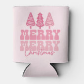 Vrolijk Kerstfeest - Roze Vakantie Ontwerp Blikjeskoeler (Voorkant)