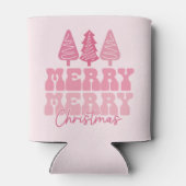 Vrolijk Kerstfeest - Roze Vakantie Ontwerp Blikjeskoeler (Achterkant)