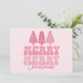 Vrolijk Kerstfeest - Roze Vakantie Ontwerp Kaart (Staand voorkant)