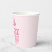 Vrolijk Kerstfeest - Roze Vakantie Ontwerp Papieren Bekers (Links)