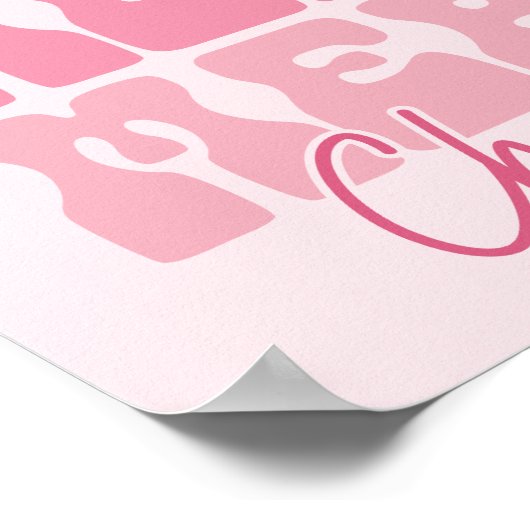 Vrolijk Kerstfeest - Roze Vakantie Ontwerp Poster (Hoek)