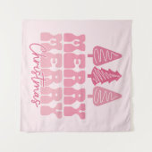 Vrolijk Kerstfeest - Roze Vakantie Ontwerp Wandkleed (Voorkant (horizontaal))