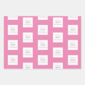 Vrolijk kerstfeest | Roze witte warmroze typografi Inpakpapier Vel (Voorkant 3)