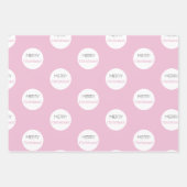 Vrolijk kerstfeest | Roze witte warmroze typografi Inpakpapier Vel (Voorkant 2)