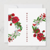 Vrolijk kerstfeest Rozen Waterverf Wreath (Achterkant)