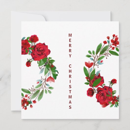Vrolijk kerstfeest Rozen Waterverf Wreath (Achterkant)