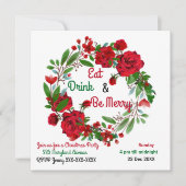 Vrolijk kerstfeest Rozen Waterverf Wreath (Voorkant)