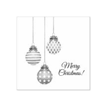 Vrolijk Kerstfeest Rubber Stempel met ornamenten