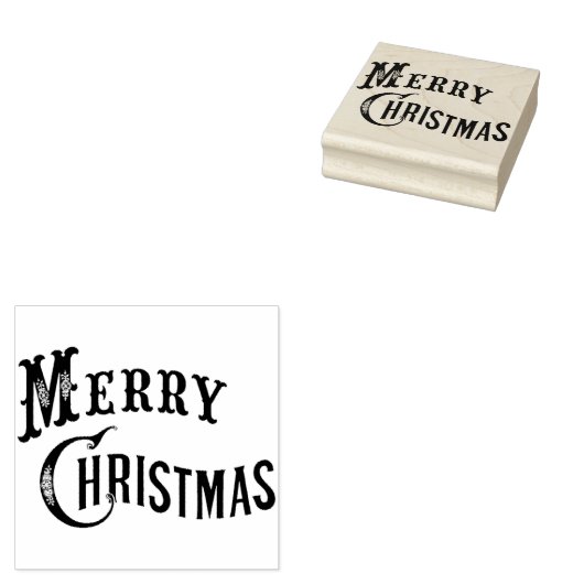 Vrolijk kerstfeest rubberstempel (Gestempeld)