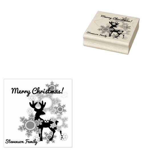 Vrolijk kerstfeest rubberstempel (Gestempeld)