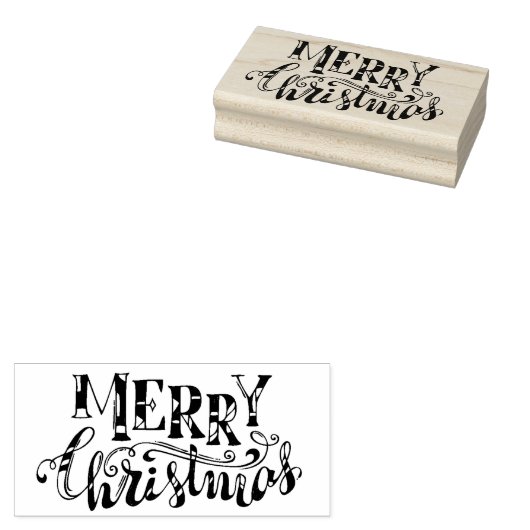 Vrolijk kerstfeest rubberstempel (Gestempeld)