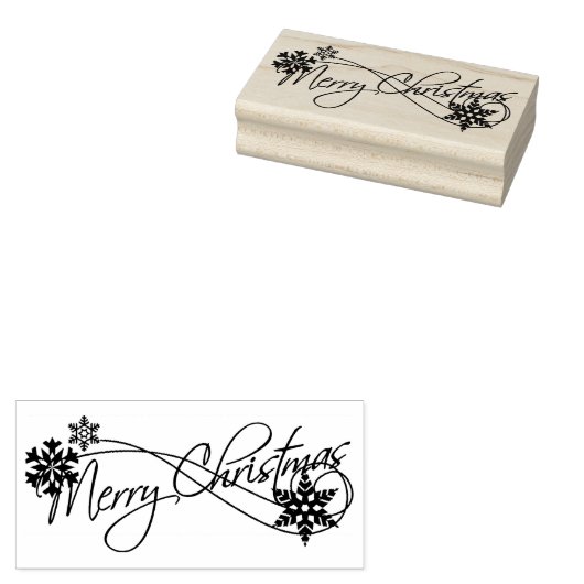 Vrolijk kerstfeest rubberstempel (Gestempeld)