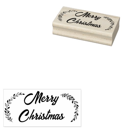 Vrolijk kerstfeest rubberstempel (Gestempeld)