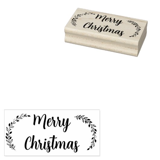 Vrolijk kerstfeest rubberstempel (Gestempeld)