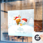 Vrolijk kerstfeest Rudolph en Snowman Raamsticker (Cafe Raam)