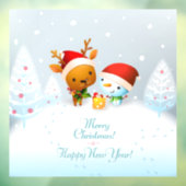 Vrolijk kerstfeest Rudolph en Snowman Raamsticker (Vel 3)