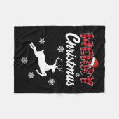 Vrolijk Kerstfeest Rudolph Rendier Xmas Fleece Deken (Voorkant (Horizontaal))