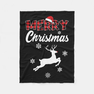 Vrolijk Kerstfeest Rudolph Rendier Xmas Fleece Deken