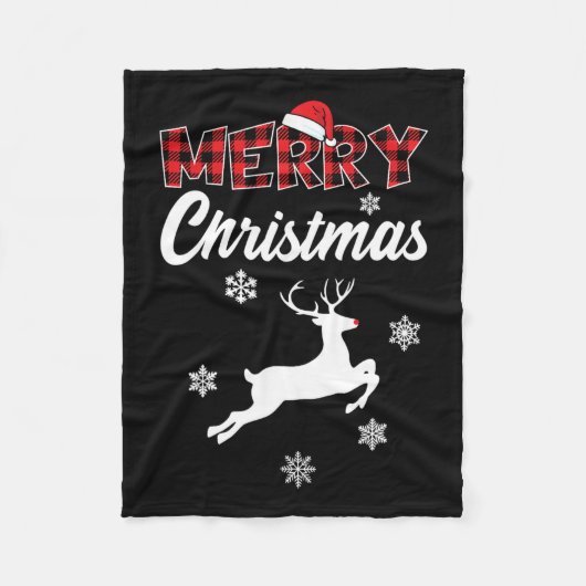 Vrolijk Kerstfeest Rudolph Rendier Xmas Fleece Deken (Voorkant)