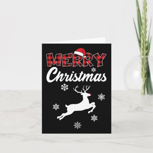Vrolijk Kerstfeest Rudolph Rendier Xmas Kaart (Voorkant)
