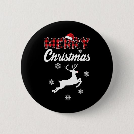 Vrolijk Kerstfeest Rudolph Rendier Xmas Ronde Button 5,7 Cm (Voorkant)