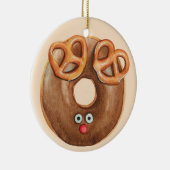 Vrolijk kerstfeest Rudolph rendierdonut Keramisch Ornament (Rechts)