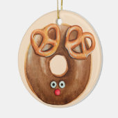 Vrolijk kerstfeest Rudolph rendierdonut Keramisch Ornament (Links)