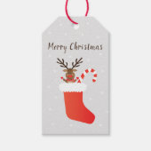 Vrolijk kerstfeest Rudolph The Red Nosed Reindeer Cadeaulabel (Voorkant)