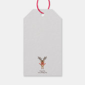 Vrolijk kerstfeest Rudolph The Red Nosed Reindeer Cadeaulabel (Achterkant)