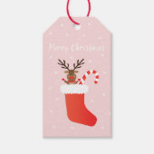Vrolijk kerstfeest Rudolph The Red Nosed Reindeer Cadeaulabel (Voorkant)