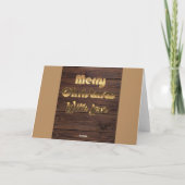 Vrolijk kerstfeest Rustic Brown Wooden Fence Foto Feestdagen Kaart (Achterkant)