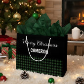 Vrolijk Kerstfeest Rustic Green & Black Buffalo Pl Groot Cadeauzakje