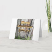 Vrolijk kerstfeest Rustic Grey Wooden Fence Feestdagen Kaart (Achterkant)