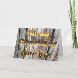 Vrolijk kerstfeest Rustic Grey Wooden Fence Feestdagen Kaart
