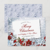 Vrolijk kerstfeest Rustic Holiday Briefkaart (Voorkant / Achterkant)