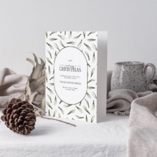 Vrolijk kerstfeest Rustic Pine Needle Greenery Fot Feestdagen Kaart