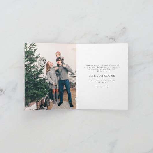 Vrolijk kerstfeest Rustic Pine Needle Greenery Fot Feestdagen Kaart (Binnen)