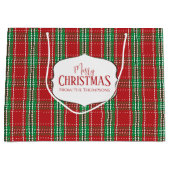 Vrolijk kerstfeest Rustic Red Farmhouse Pset Groot Cadeauzakje (Voorkant)