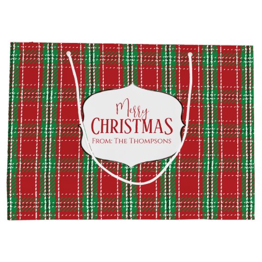 Vrolijk kerstfeest Rustic Red Farmhouse Pset Groot Cadeauzakje (Achterkant)