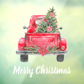 Vrolijk kerstfeest Rustic Red Truck  Raamsticker (Vel 3)