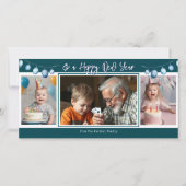 Vrolijk Kerstfeest Rustiek Hout Foto's Feestdagenkaart (Achterkant)