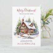 Vrolijk Kerstfeest Rustiek Nieuw Huis Verhuizen Aankondiging (Staand voorkant)
