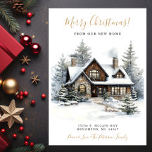 Vrolijk Kerstfeest Rustiek Nieuw Huis Verhuizen